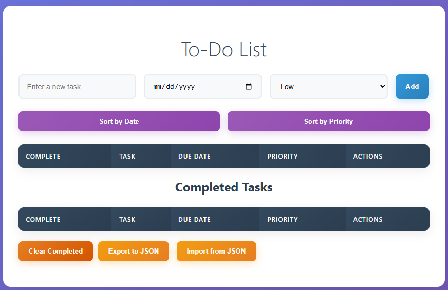 Todo List App Screenshot